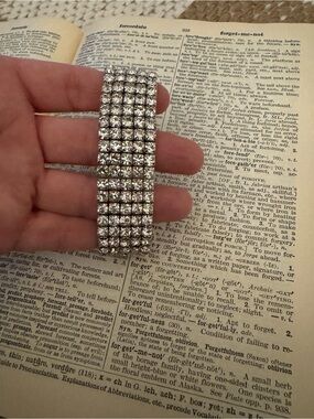Vera Wang Silver Crystal Multi-Row Bracelet